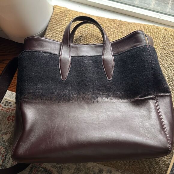 NWOT Dries Van Noten Elegant Black and Brown Leather Men's Tote Bag - Picture 3 of 6